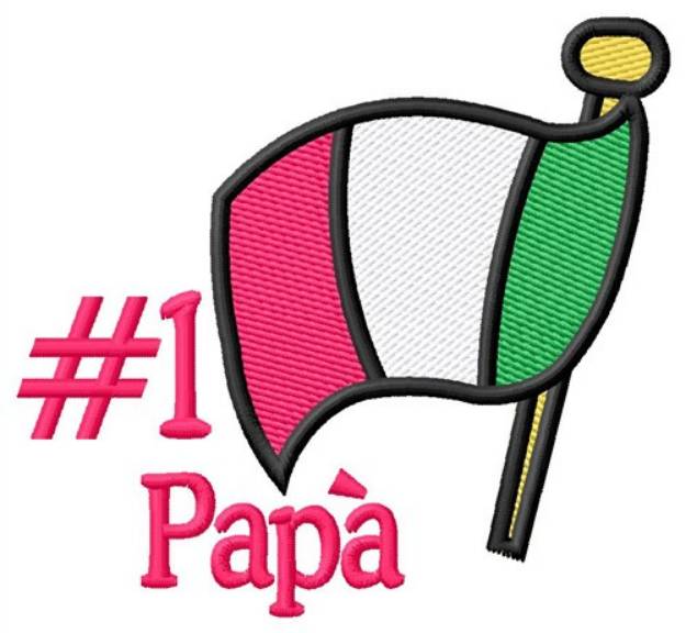 Picture of Papa & Italian Flag Machine Embroidery Design