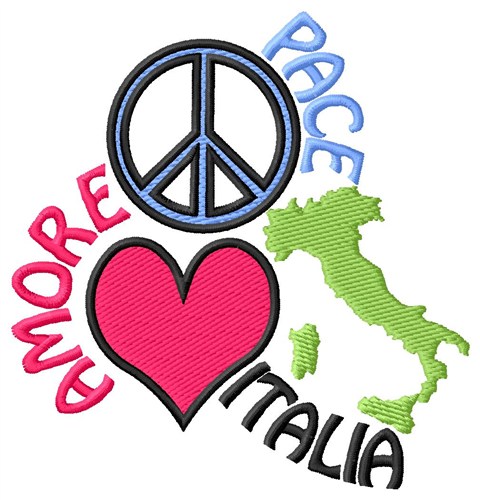 Amore Pace Italia Machine Embroidery Design