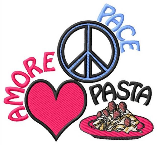 Picture of Amore Pace Pasta Machine Embroidery Design