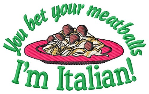 Italian Meatballs Machine Embroidery Design