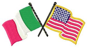 Picture of Italy & USA Flags Machine Embroidery Design