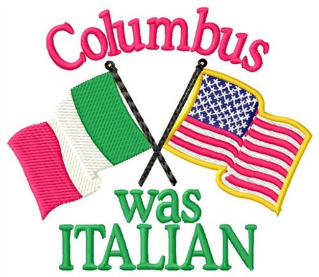 Picture of Columbus Was Italian Machine Embroidery Design