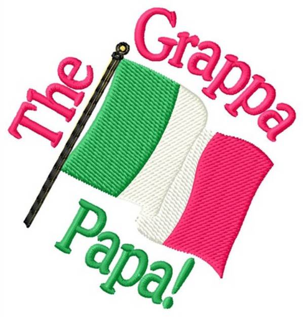 Picture of Grappa & Italy Flag Machine Embroidery Design