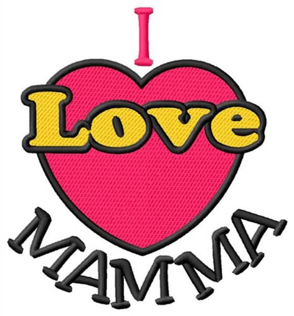Picture of I Love Mamma Machine Embroidery Design