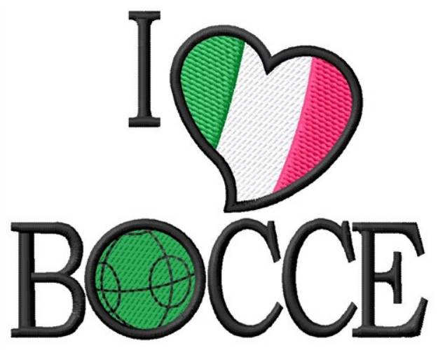 Picture of I Love Bocce Machine Embroidery Design