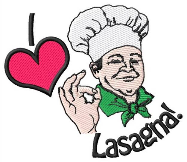 Picture of I Love Lasagna Chef Machine Embroidery Design