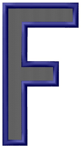 Plain Letter F Machine Embroidery Design
