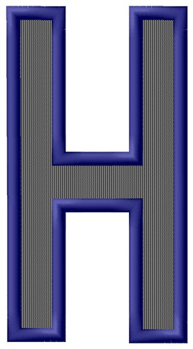 Plain Letter H Machine Embroidery Design
