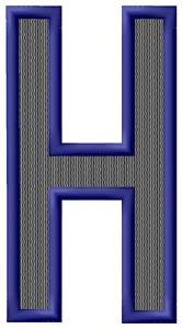 Picture of Plain Letter H Machine Embroidery Design