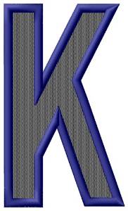 Picture of Plain Letter K Machine Embroidery Design