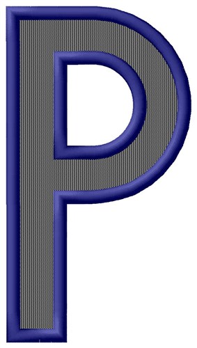 Plain Letter P Machine Embroidery Design