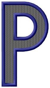 Picture of Plain Letter P Machine Embroidery Design