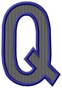 Picture of Plain Letter Q Machine Embroidery Design