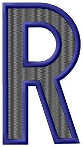 Picture of Plain Letter R Machine Embroidery Design