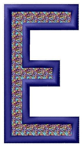 Letter E Machine Embroidery Design