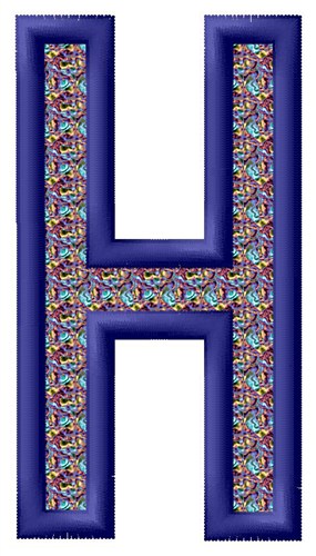 Letter H Machine Embroidery Design
