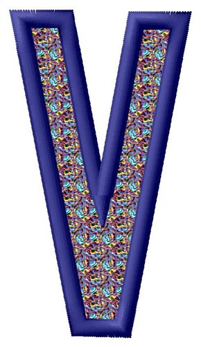 Letter V Machine Embroidery Design
