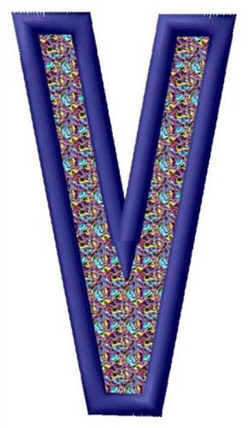 Picture of Letter V Machine Embroidery Design