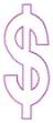 Picture of Stitch Dollar Sign Machine Embroidery Design