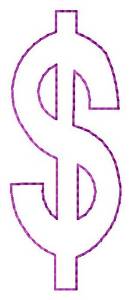 Picture of Stitch Dollar Sign Machine Embroidery Design