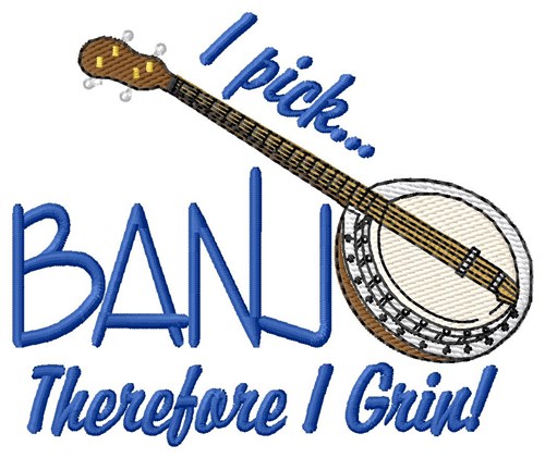 I Pick Banjo Machine Embroidery Design