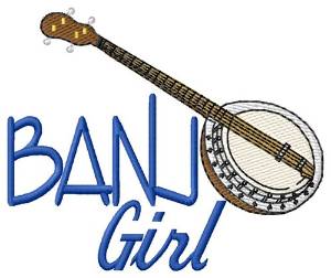 Picture of Banjo Girl Machine Embroidery Design