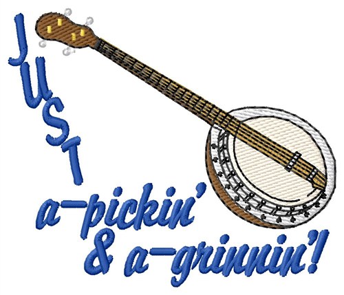 Banjo Pickin Machine Embroidery Design