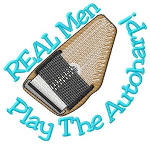 Picture of Real Men Play Autoharp Machine Embroidery Design