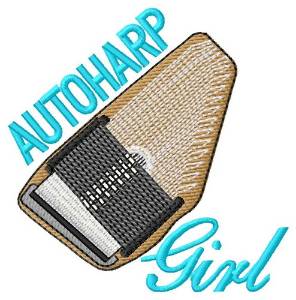 Picture of Autoharp Girl Machine Embroidery Design