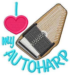 Picture of I Love My Autoharp Machine Embroidery Design
