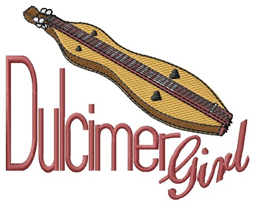 Dulcimer Girl Machine Embroidery Design