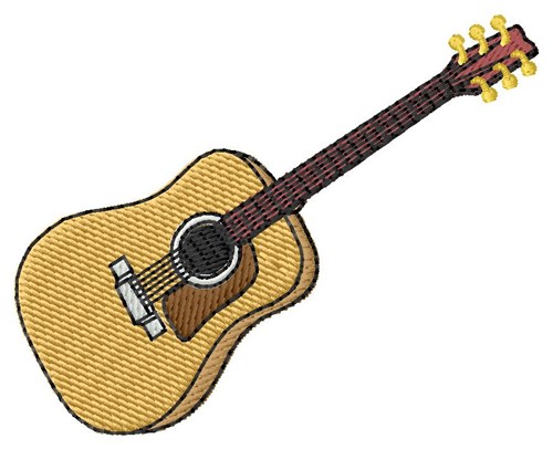 Guitar Machine Embroidery Design