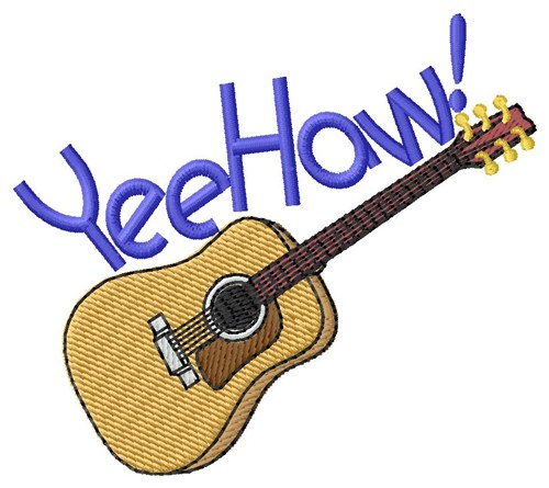 Yee Haw Guitar Machine Embroidery Design