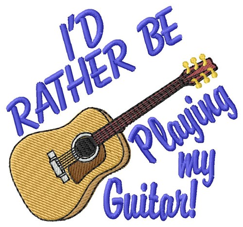 Playing My Guitar Machine Embroidery Design