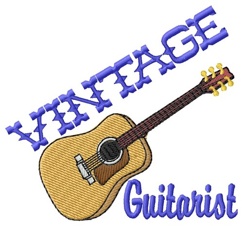 Vintage Guitar Machine Embroidery Design