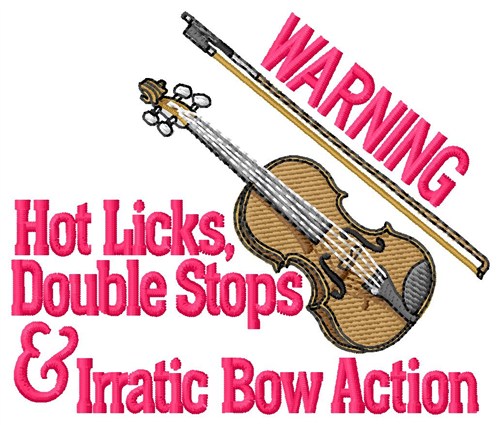 Fiddle Warning Machine Embroidery Design