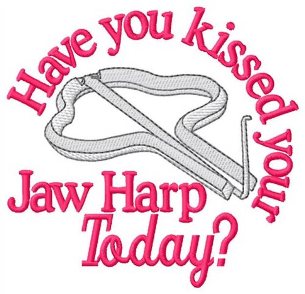 Picture of Kissed Your Jaw Harp Machine Embroidery Design
