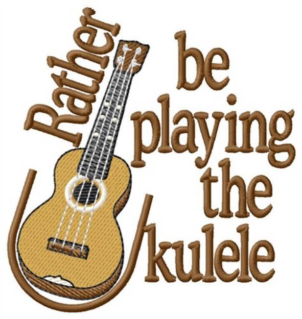 Picture of Playing The Ukulele Machine Embroidery Design