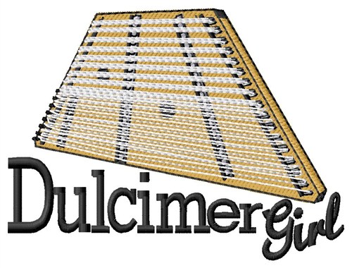 Dulcimer Girl Machine Embroidery Design