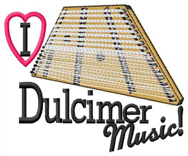 Picture of I Love Dulcimer Music Machine Embroidery Design