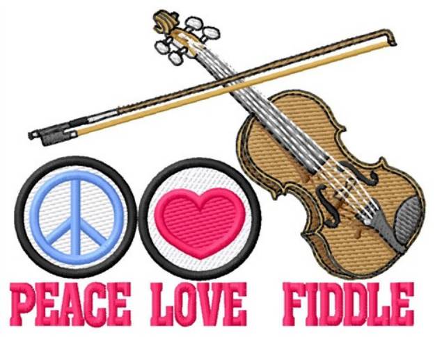 Picture of Peace Love Fiddle Machine Embroidery Design
