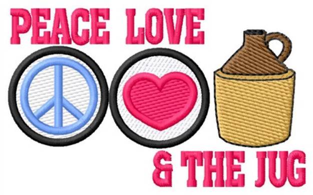 Picture of Peace Love and the Jug Machine Embroidery Design