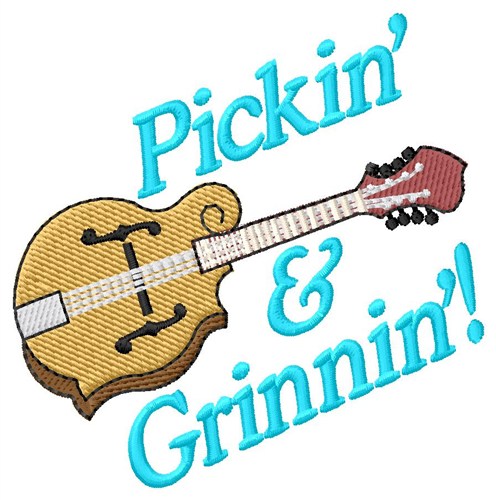 Pickin and Grinnin Machine Embroidery Design