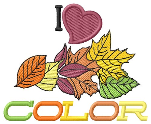 I Love Color Machine Embroidery Design