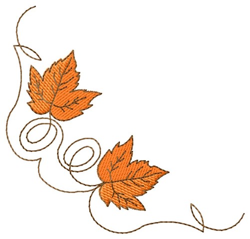 Maple Leaf Border Machine Embroidery Design