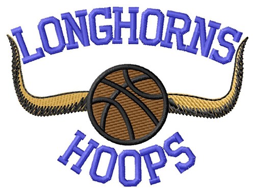 Longhorns Hoops Machine Embroidery Design