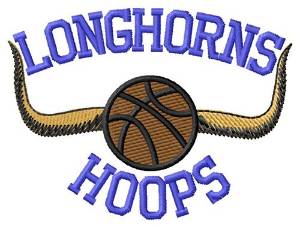 Picture of Longhorns Hoops Machine Embroidery Design