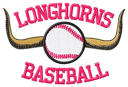 Longhorns Baseball Machine Embroidery Design