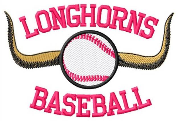 Picture of Longhorns Baseball Machine Embroidery Design