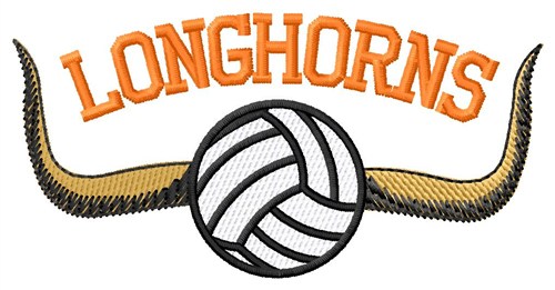Volleyball Longhorns Machine Embroidery Design
